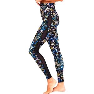 FREE PEOPLE MOVEMENT Liza Illusion Quick Dry High Rise Work out Leggings, Medium